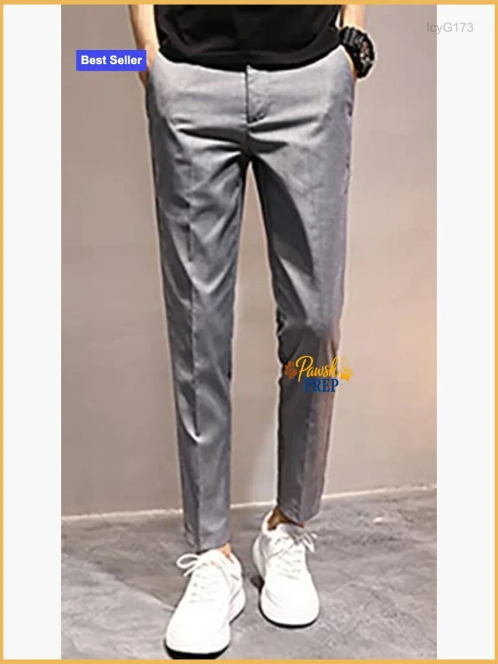 Men's Slim-Fit Ankle Length Tapered Dress Pants